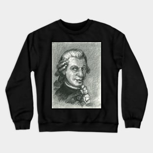 Wolfgang Amadeus Mozart - charcoal portrait Crewneck Sweatshirt